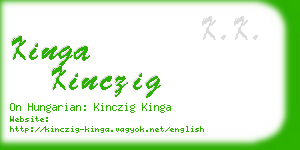 kinga kinczig business card